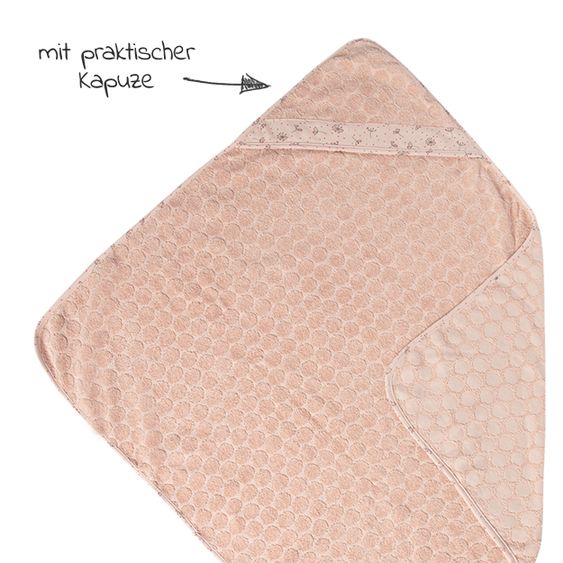 bébé-jou Hooded bath towel 85 x 75 cm - Wish Pink