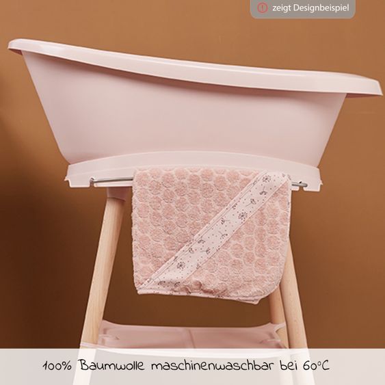 bébé-jou Asciugamano con cappuccio 85 x 75 cm - Wish Pink