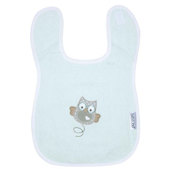 bébé-jou Bavaglino con velcro - Famiglia di gufi
