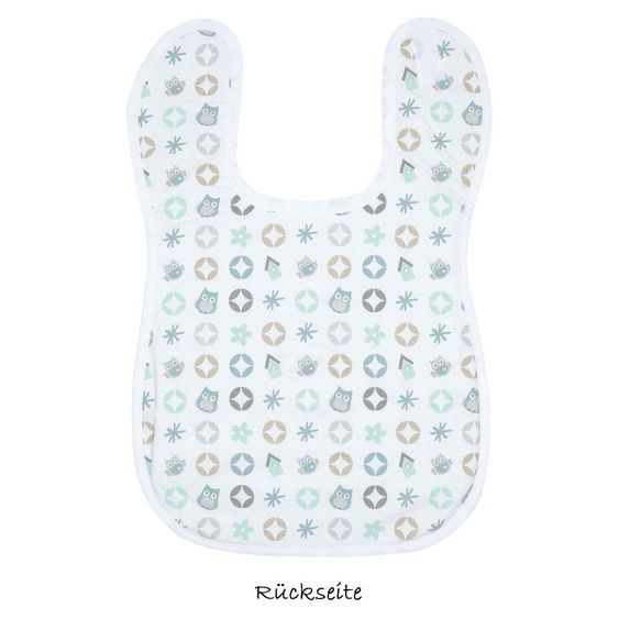 bébé-jou Bavaglino con velcro - Famiglia di gufi