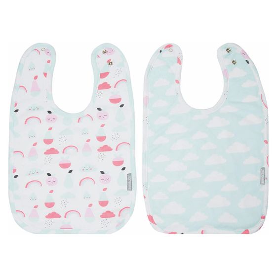 bébé-jou Lätzchen mit Druckknopf 2er Pack - Blush Baby