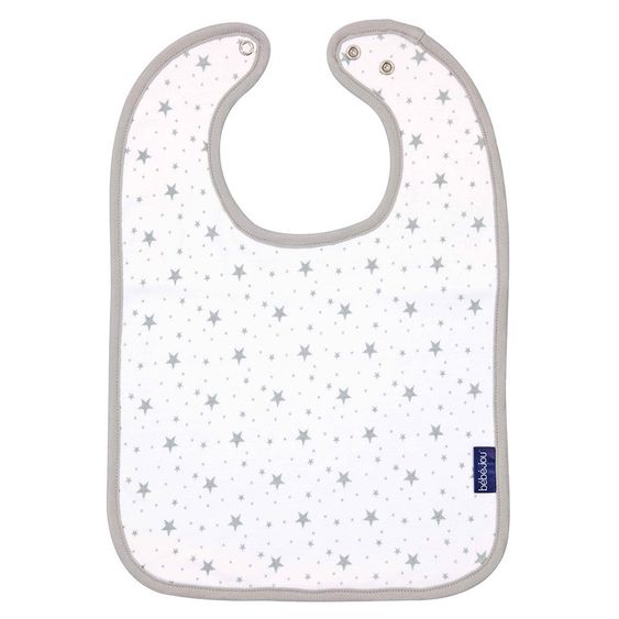 bébé-jou Bib with push button 2 pack - Clouds & Stars