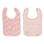 Lätzchen mit Druckknopf 2er Pack - Leopard Pink