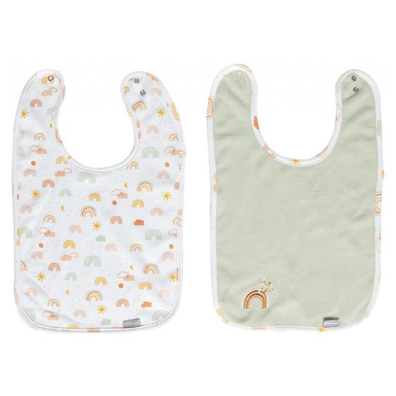 bébé-jou Lätzchen mit Druckknopf 2er Pack - Rainbow Sky