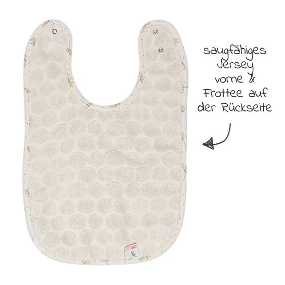 bébé-jou Lätzchen mit Druckknopf 2er Pack - Wish Grey