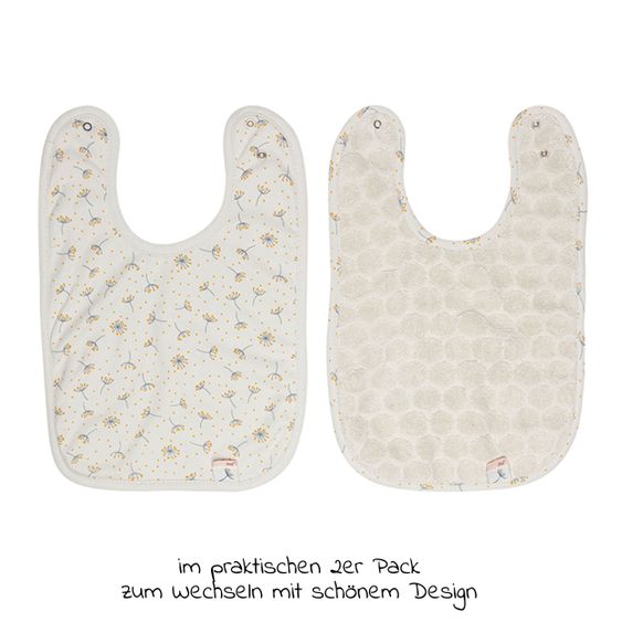 bébé-jou Lätzchen mit Druckknopf 2er Pack - Wish Grey