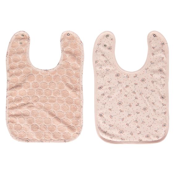 bébé-jou Lätzchen mit Druckknopf 2er Pack - Wish Pink