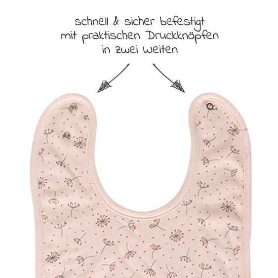 bébé-jou Lätzchen mit Druckknopf 2er Pack - Wish Pink