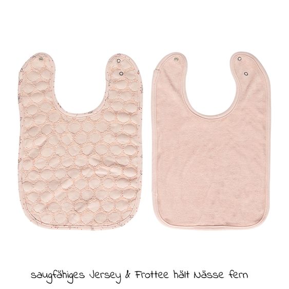 bébé-jou Lätzchen mit Druckknopf 2er Pack - Wish Pink
