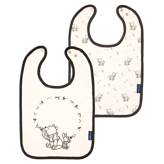 bébé-jou Bib with push button 2 pack - Wishing Pooh