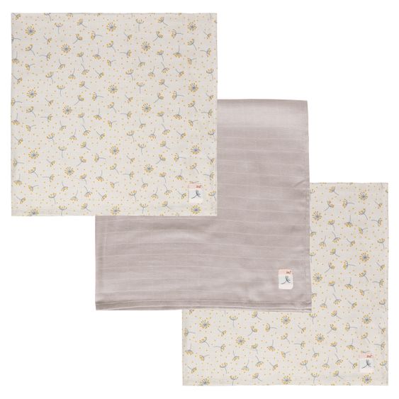 bébé-jou Mullwindel 3er Pack Musselin 70 x 70 cm - Wish Grey