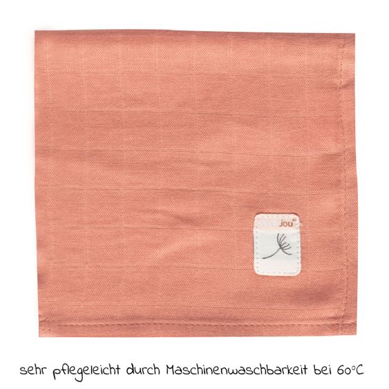 bébé-jou Pflegetuch 3er Pack Musselin 32 x 32 cm - Wish Pink