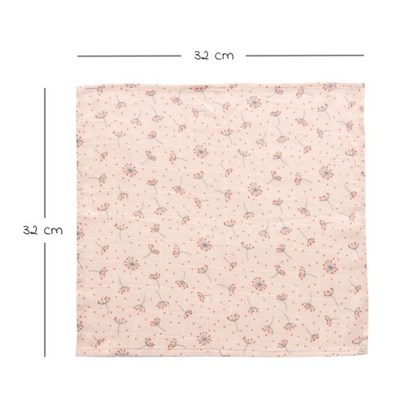bébé-jou Pflegetuch 3er Pack Musselin 32 x 32 cm - Wish Pink