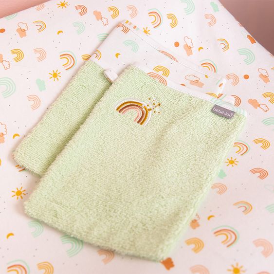 bébé-jou Waschhandschuh 2er Pack - Rainbow Sky