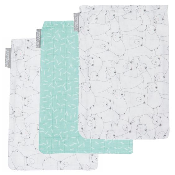 bébé-jou Waschhandschuh 3er Pack Musselin - Bo & Bing