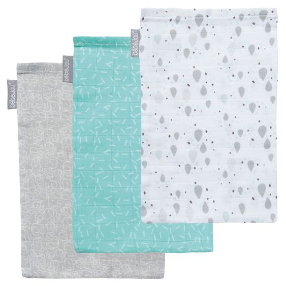 bébé-jou Waschhandschuh 3er Pack Musselin - Ollie