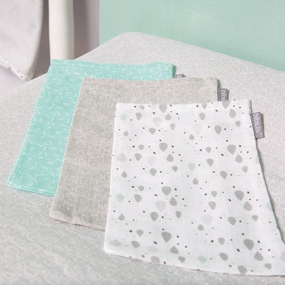 bébé-jou Waschhandschuh 3er Pack Musselin - Ollie