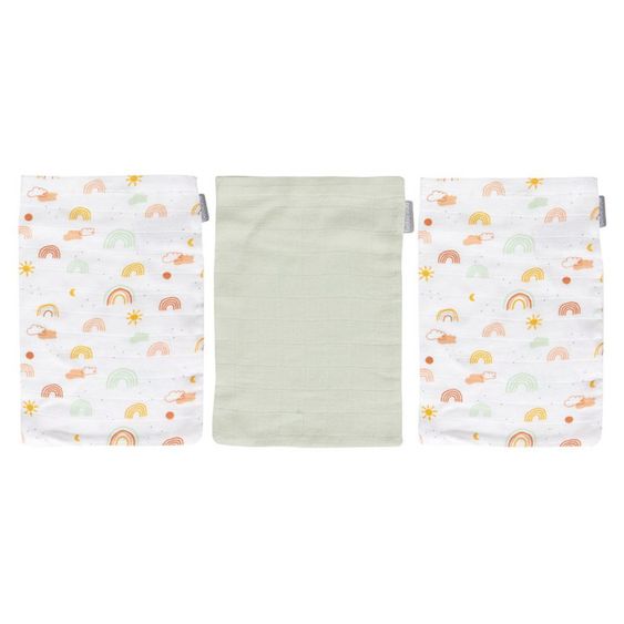 bébé-jou Waschhandschuh 3er Pack Musselin - Rainbow Sky