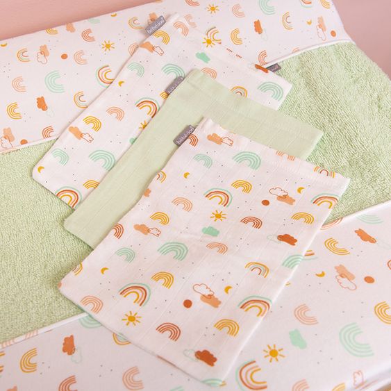 bébé-jou Waschhandschuh 3er Pack Musselin - Rainbow Sky
