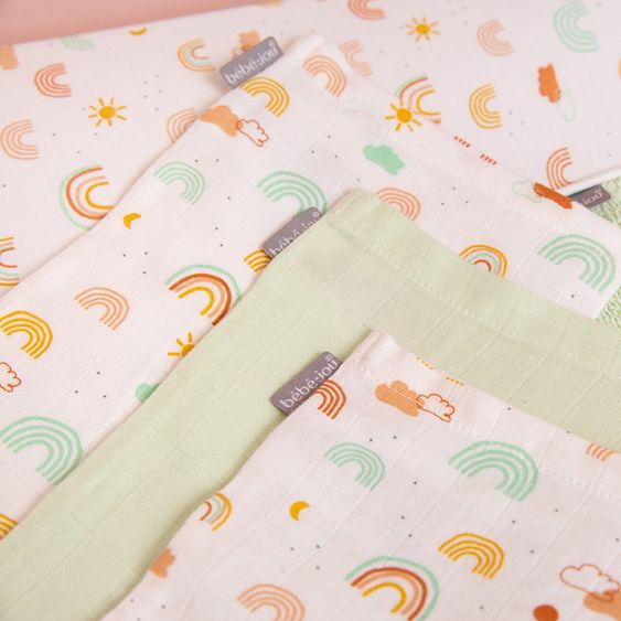 bébé-jou Waschhandschuh 3er Pack Musselin - Rainbow Sky