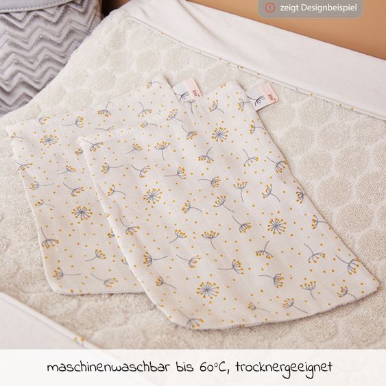 bébé-jou Waschhandschuh 3er Pack Musselin - Wish Grey