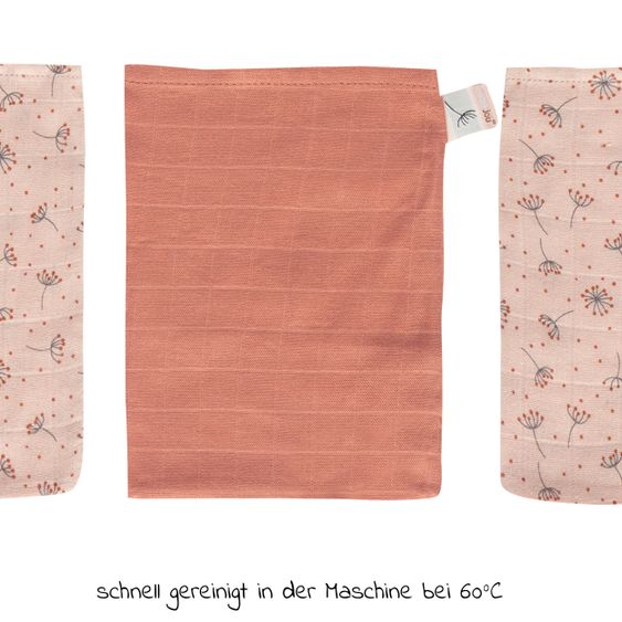 bébé-jou Waschhandschuh 3er Pack Musselin - Wish Pink