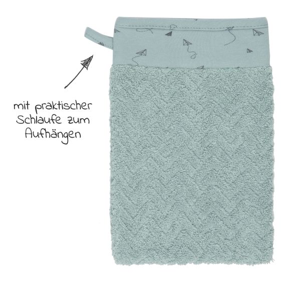 bébé-jou Waschhandschuhe 2er Pack - Paper Planes