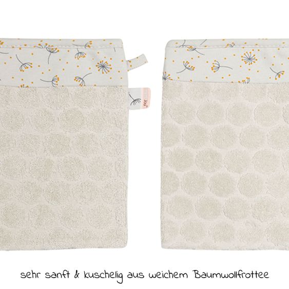bébé-jou Waschhandschuhe 2er Pack - Wish Grey