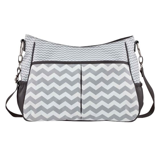 bébé-jou Diaper bag incl. pad - Chevron Grey