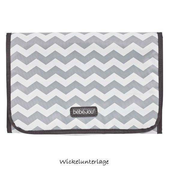 bébé-jou Diaper bag incl. pad - Chevron Grey