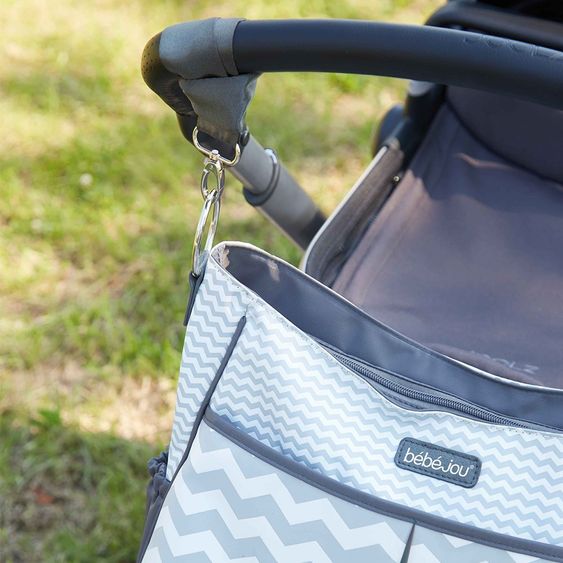 bébé-jou Diaper bag incl. pad - Chevron Grey