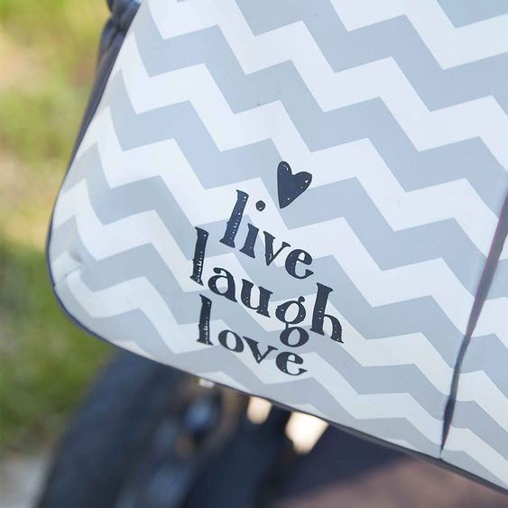 bébé-jou Diaper bag incl. pad - Chevron Grey
