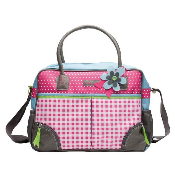 bébé-jou Wickeltasche inkl. Unterlage - Karo Pink