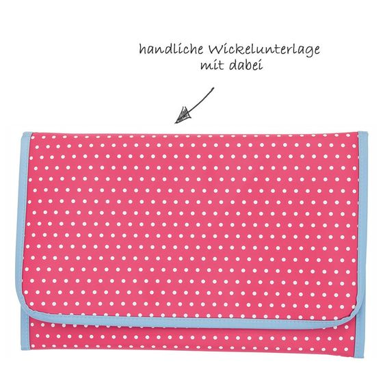 bébé-jou Wickeltasche inkl. Unterlage - Karo Pink