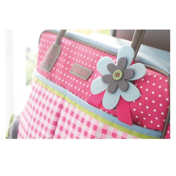 bébé-jou Wickeltasche inkl. Unterlage - Karo Pink