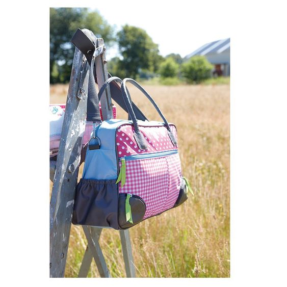 bébé-jou Wickeltasche inkl. Unterlage - Karo Pink
