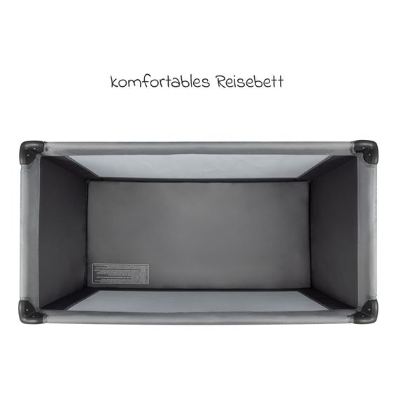 bebeconfort Soft Dreams travel cot set from birth up to 15 kg with Alvi travel cot mattress, insect screen & carry bag - Tinted Graphite