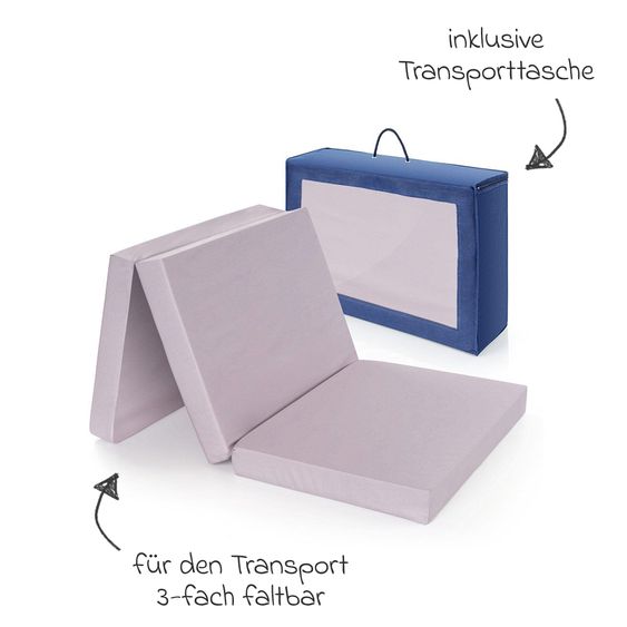 bebeconfort Soft Dreams travel cot set from birth up to 15 kg with Alvi travel cot mattress, insect screen & carry bag - Tinted Graphite