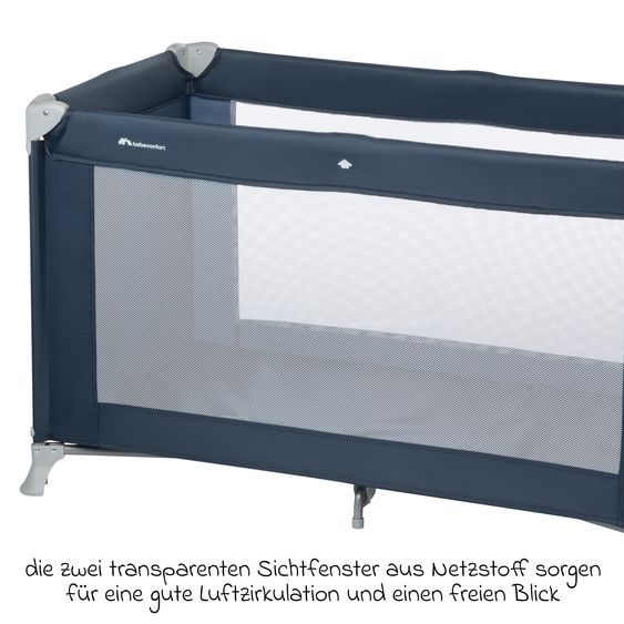 bebeconfort Reisebett Soft Dreams ab Geburt bis 15 kg mit Matratze inkl. Transporttasche - Navy Blue