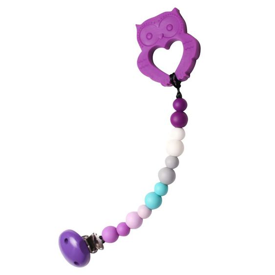 BellaJane Clip bite necklace little owl purple