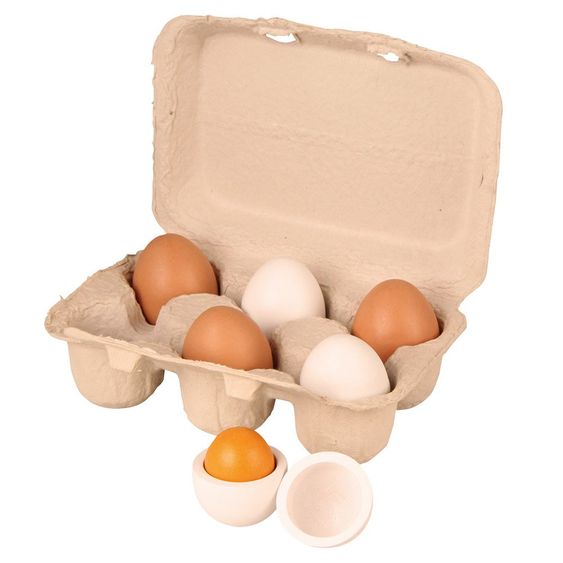 beluga Egg carton incl. 6 eggs made of wood