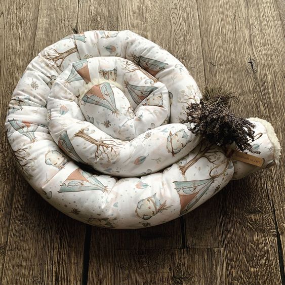 Besonderheit Bettschlange - Boho Eule & Tipi - Creme