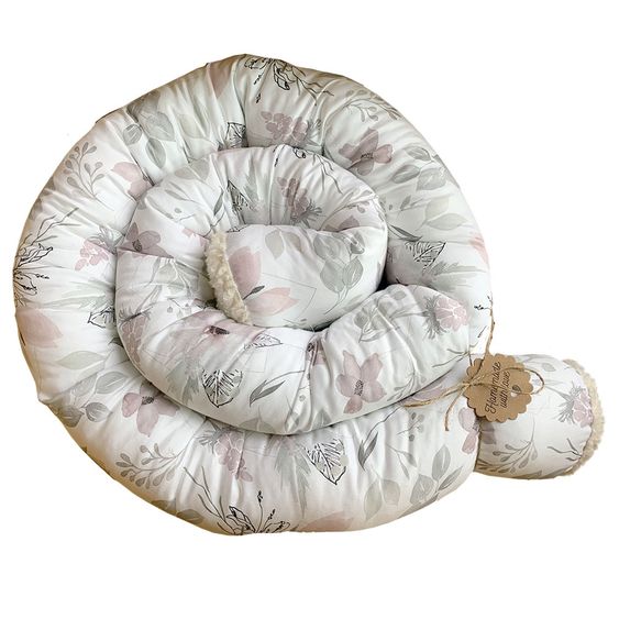 Besonderheit Bettschlange - Leaf & Flower - Creme