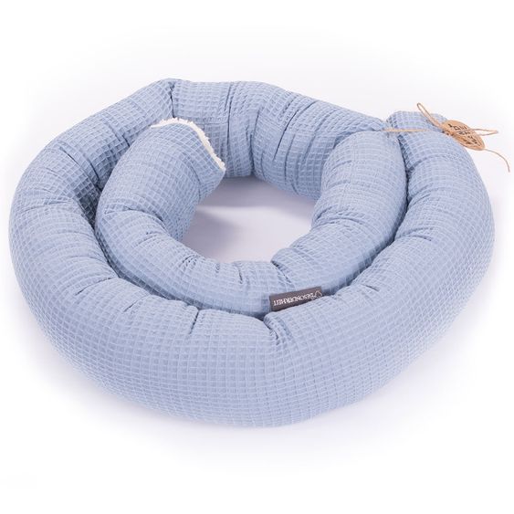 Besonderheit Bettschlange - Waffeloptik - Rauchblau