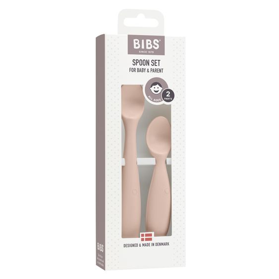 Bibs Set di cucchiai in silicone da 2 pezzi - Blush