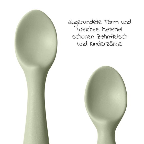 Bibs 2 pcs silicone spoon set - Sage