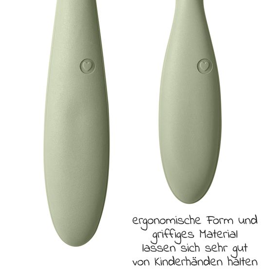 Bibs 2 pcs silicone spoon set - Sage