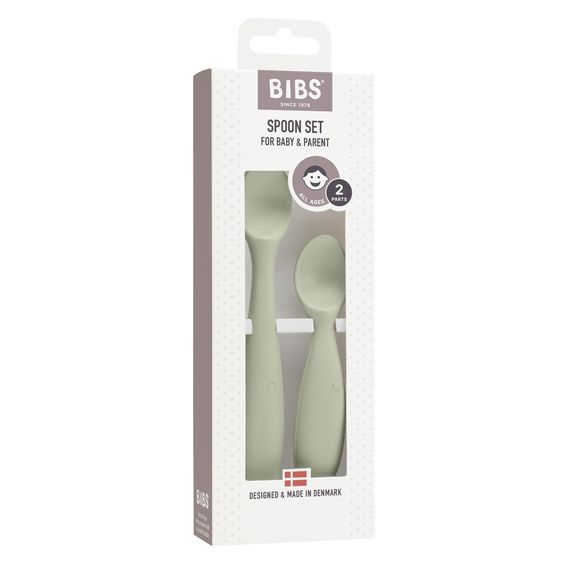 Bibs 2 pcs silicone spoon set - Sage