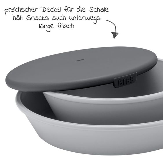 Bibs 3-tlg. Esslern-Set Schale mit Deckel und Teller - Cloud