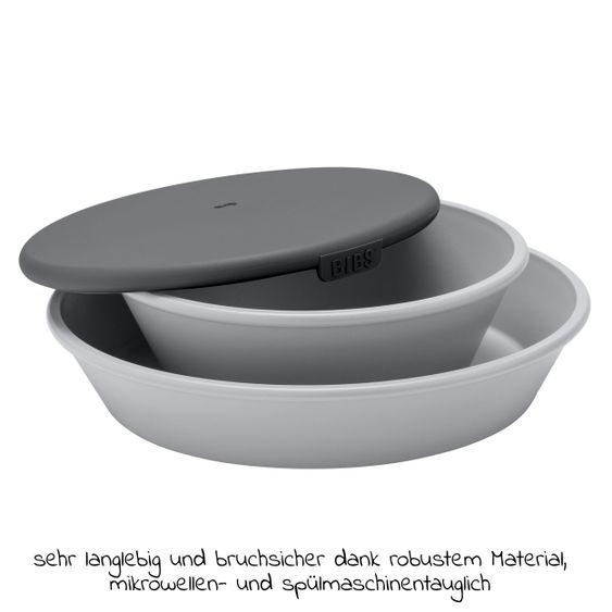 Bibs 3-tlg. Esslern-Set Schale mit Deckel und Teller - Cloud